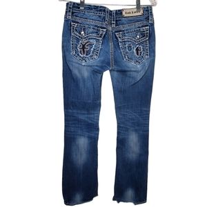 Rock Revival "Kai Boot" Bootcut Blue Jeans, Medium Blue, Low Rise Women's Sz 29